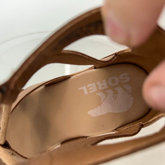 Sorel Brown Wedge Sandals - Picture 13 of 16